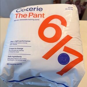 The Pant Training Pants Size 6/7 - White with Orange Accents- 2 packs of 23